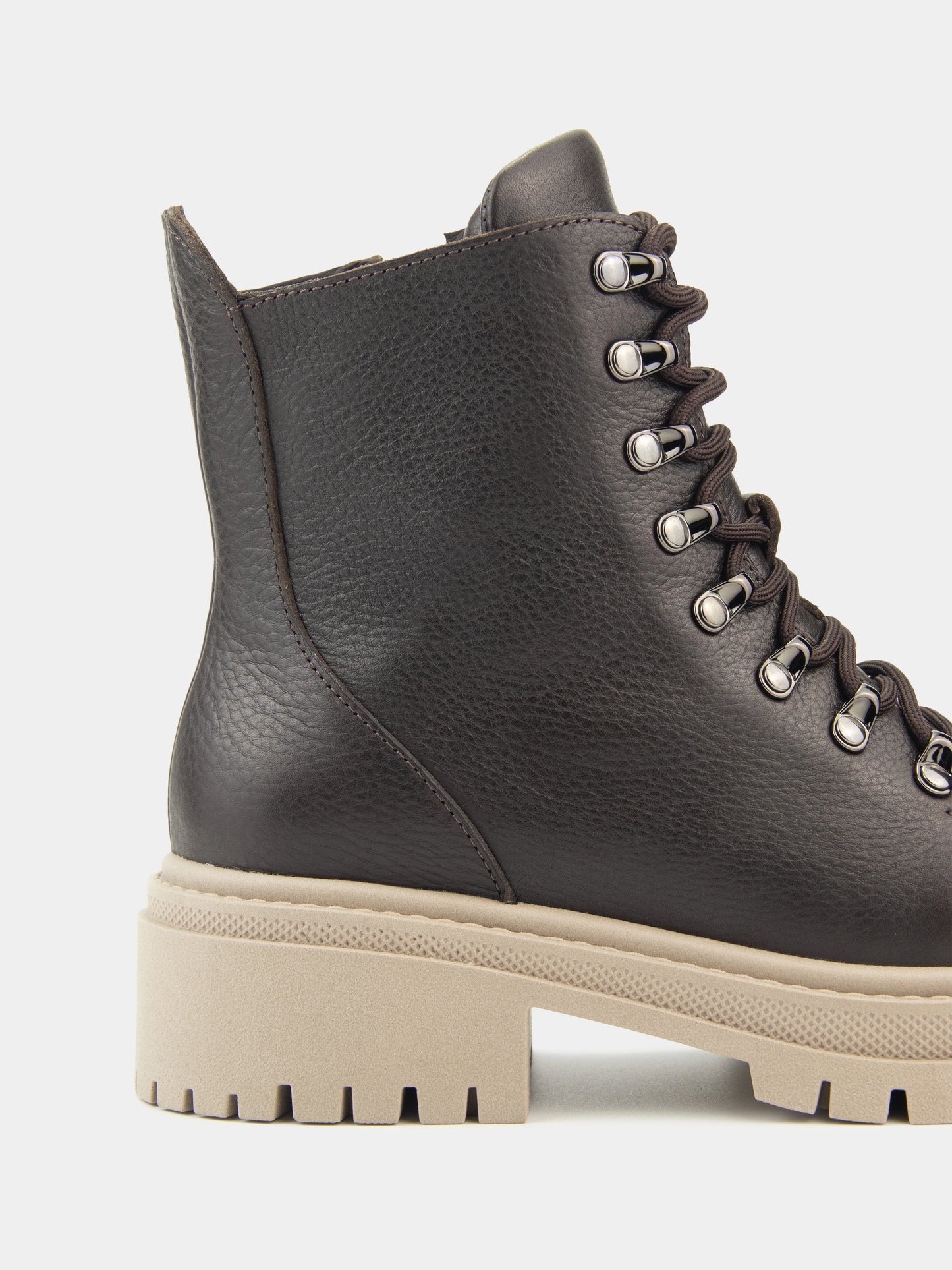 RAIN черевики шоколадні шкіряні на байці