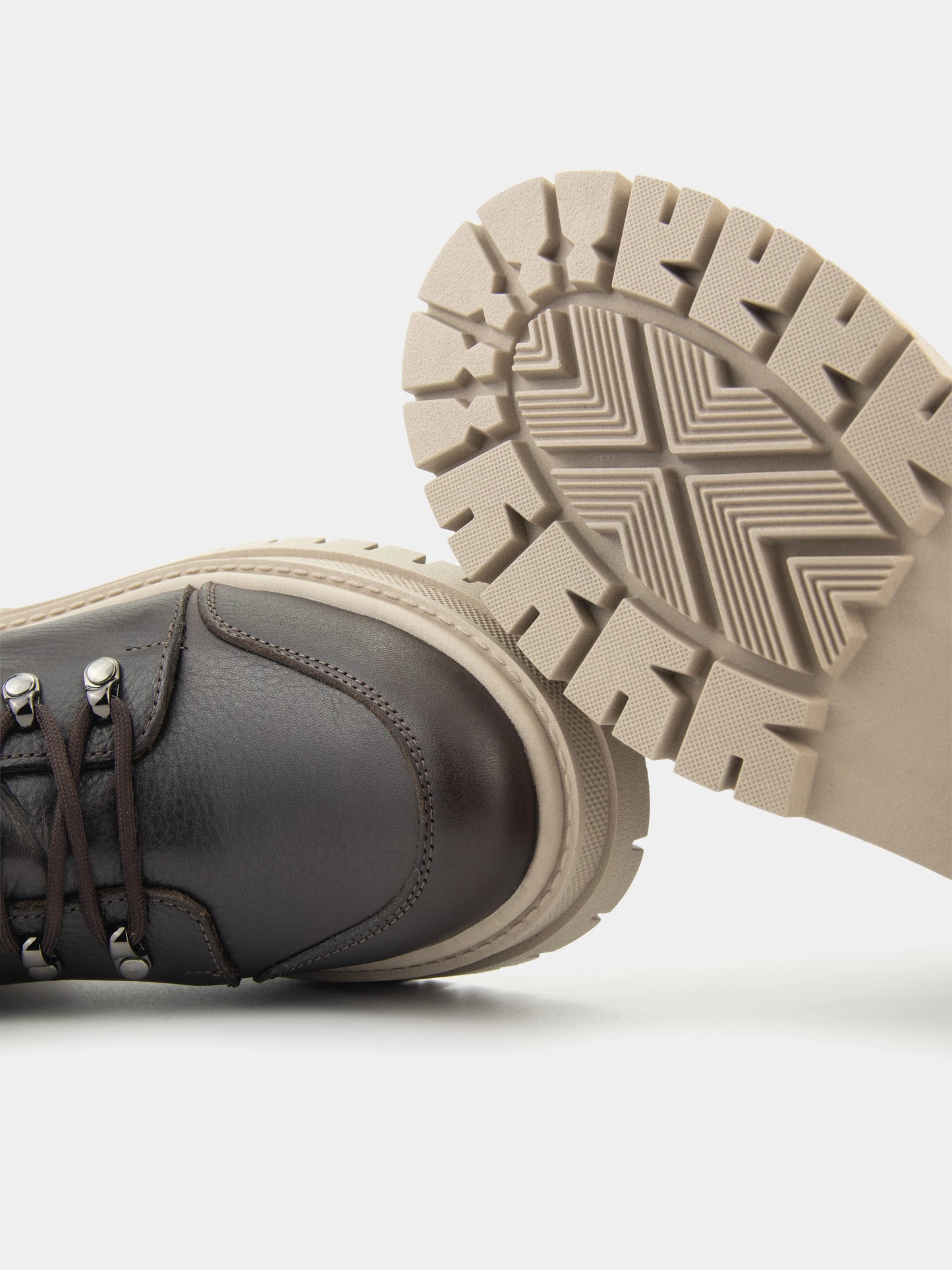 RAIN черевики шоколадні шкіряні на байці