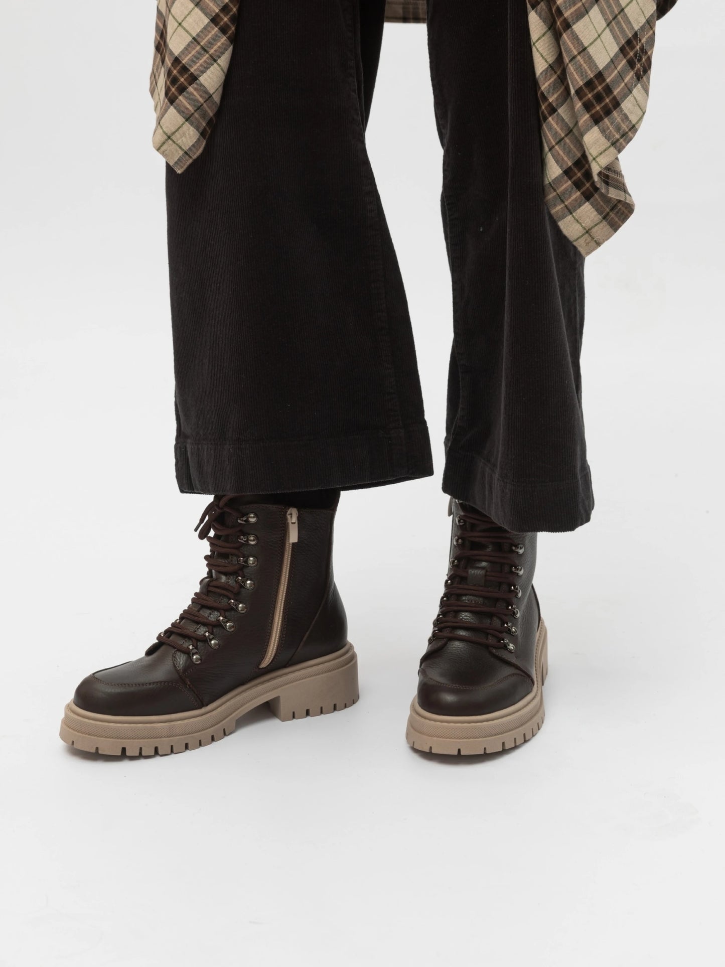 RAIN черевики шоколадні шкіряні на байці