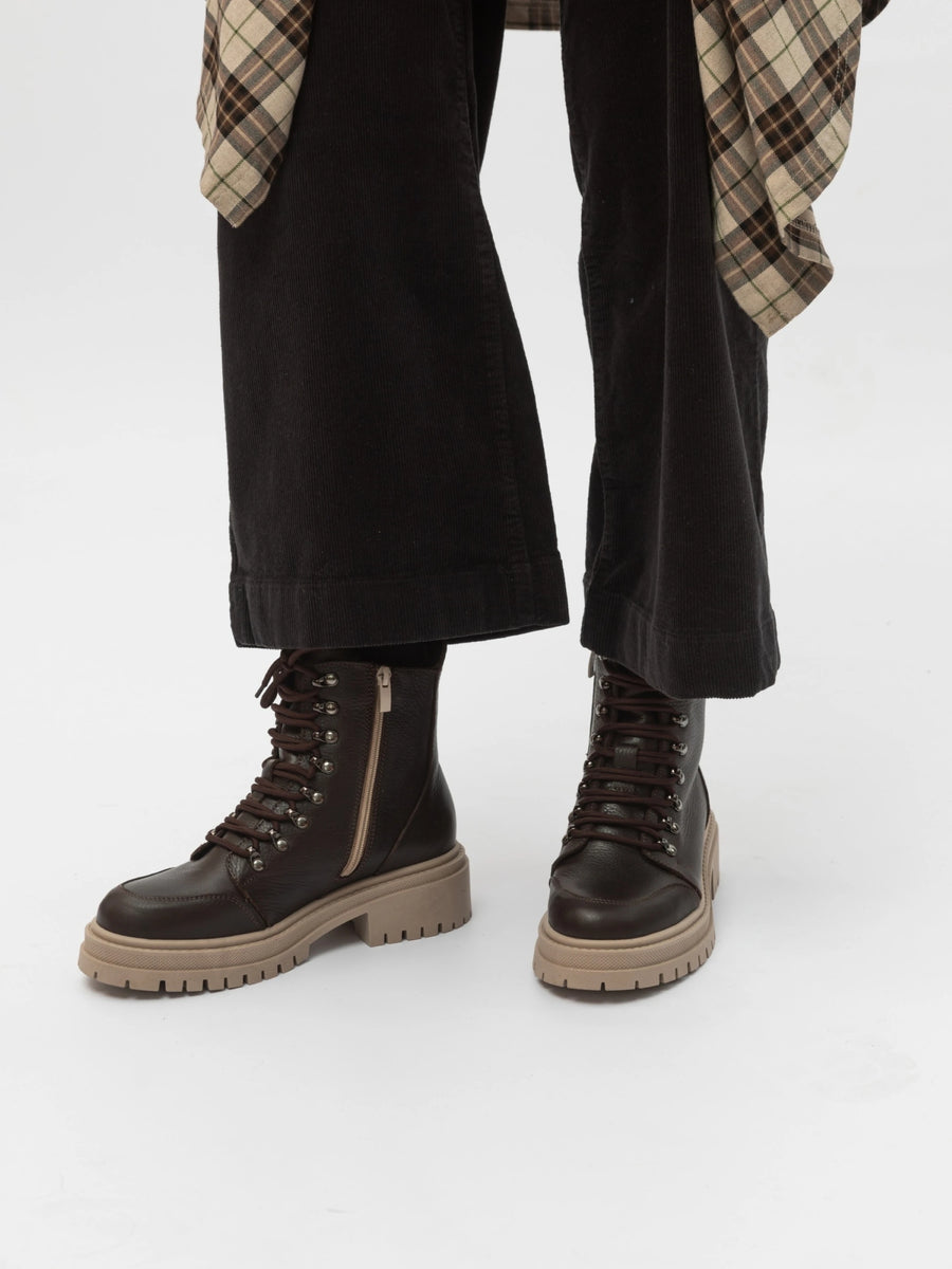 RAIN черевики шоколадні шкіряні на байці