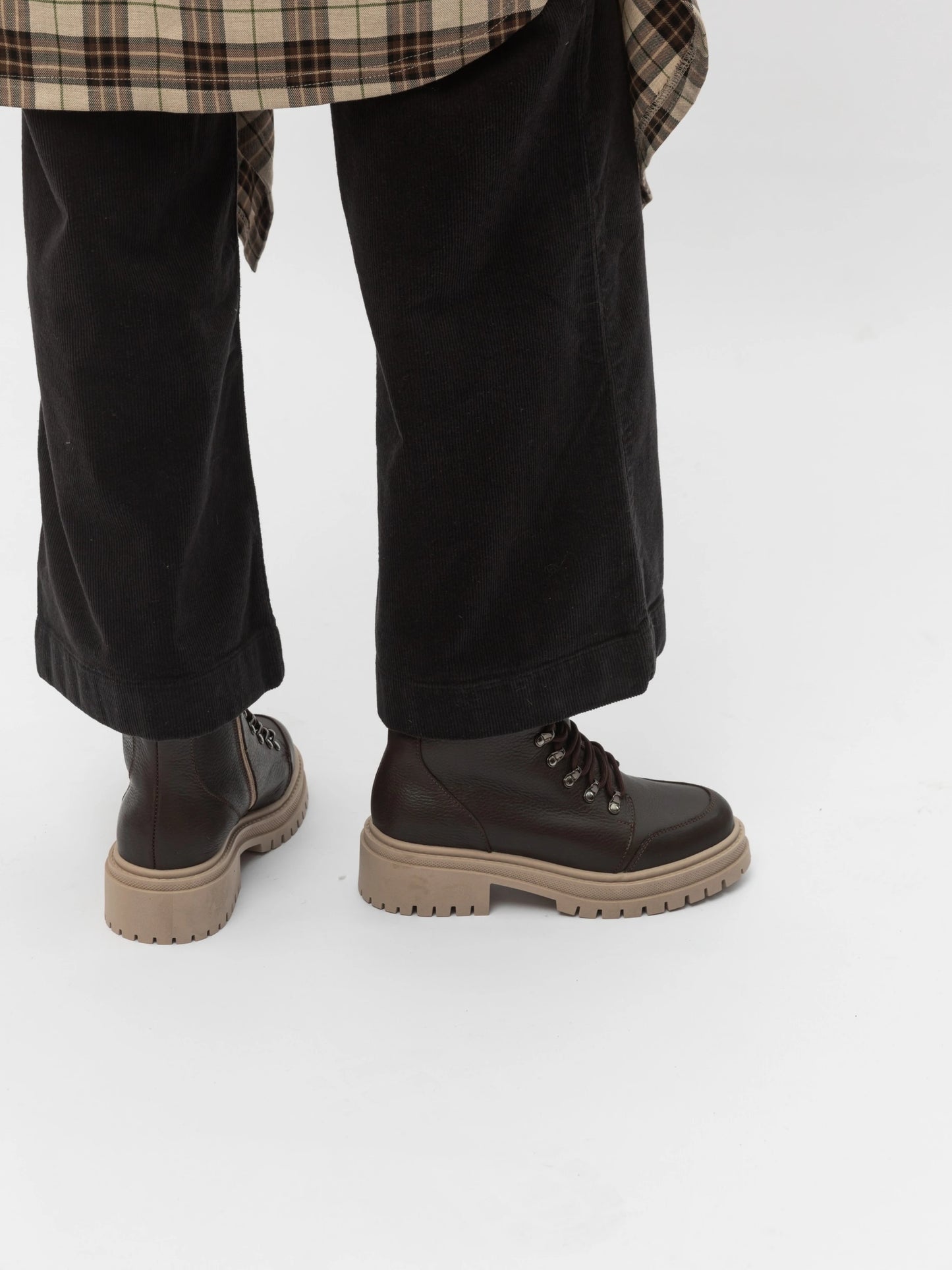 RAIN черевики шоколадні шкіряні на байці