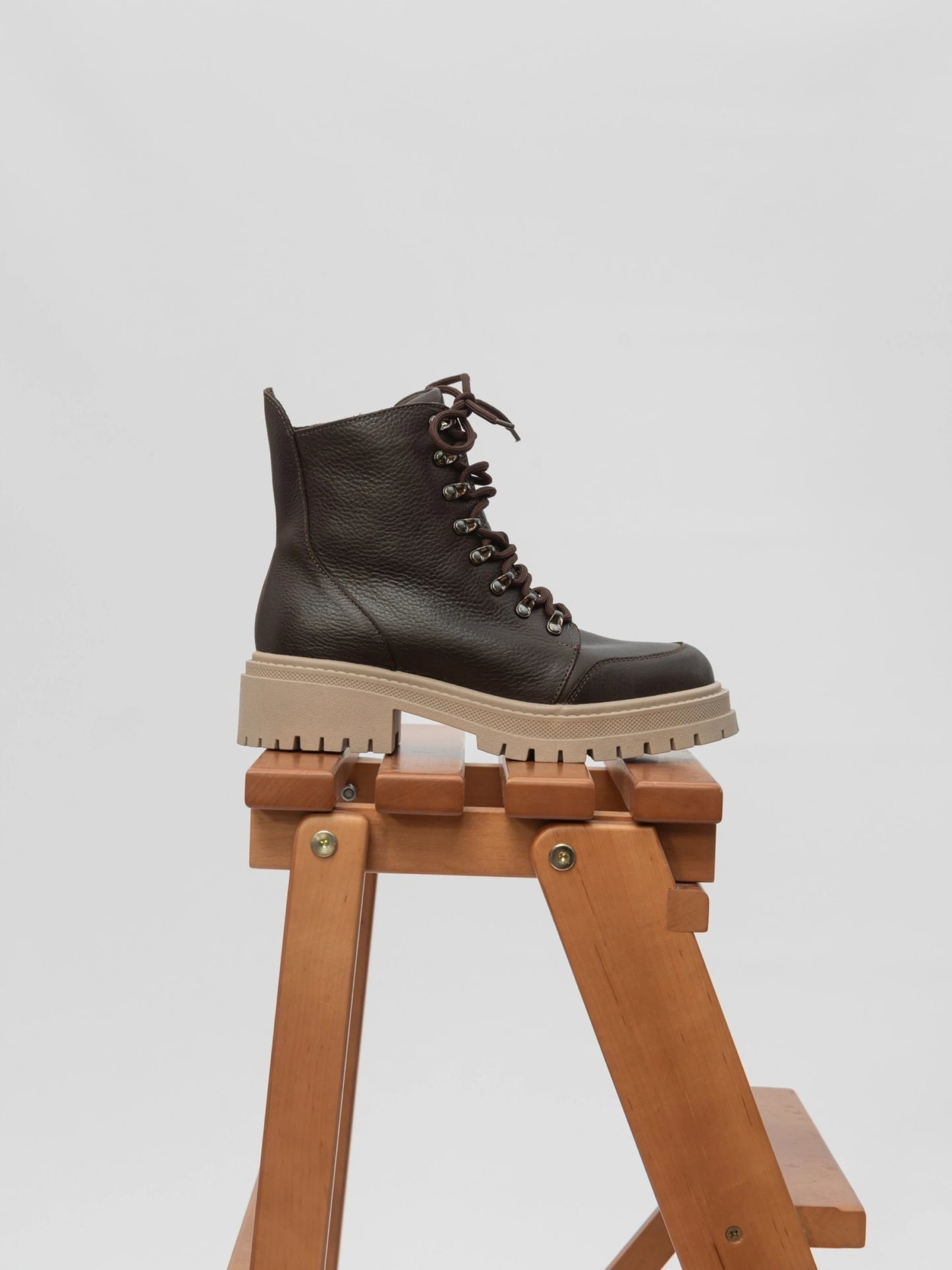 RAIN черевики шоколадні шкіряні на байці