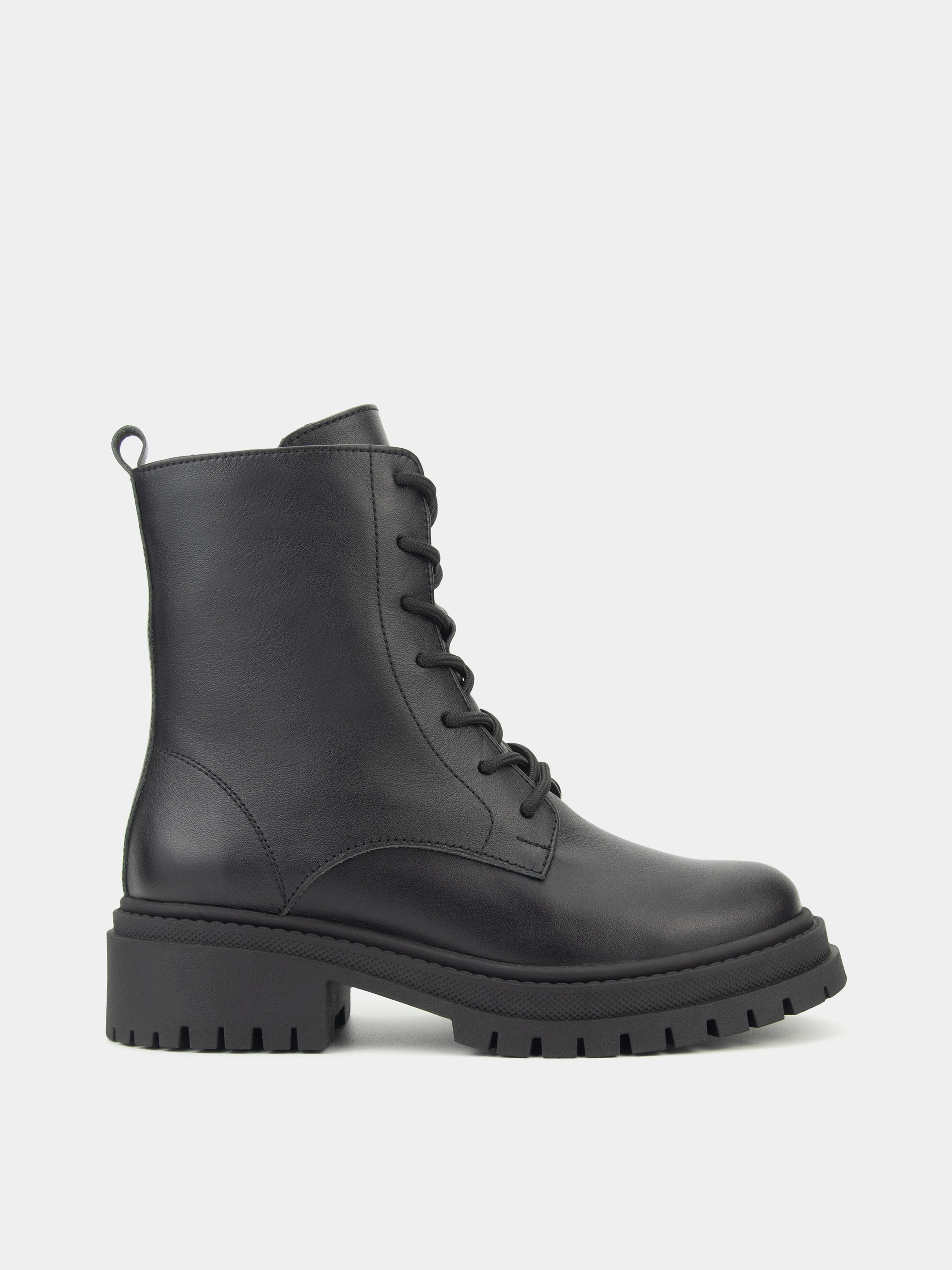 KIRA черевики чорні шкіряні на байці