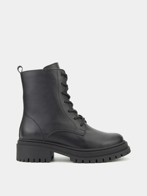 KIRA черевики чорні шкіряні на байці