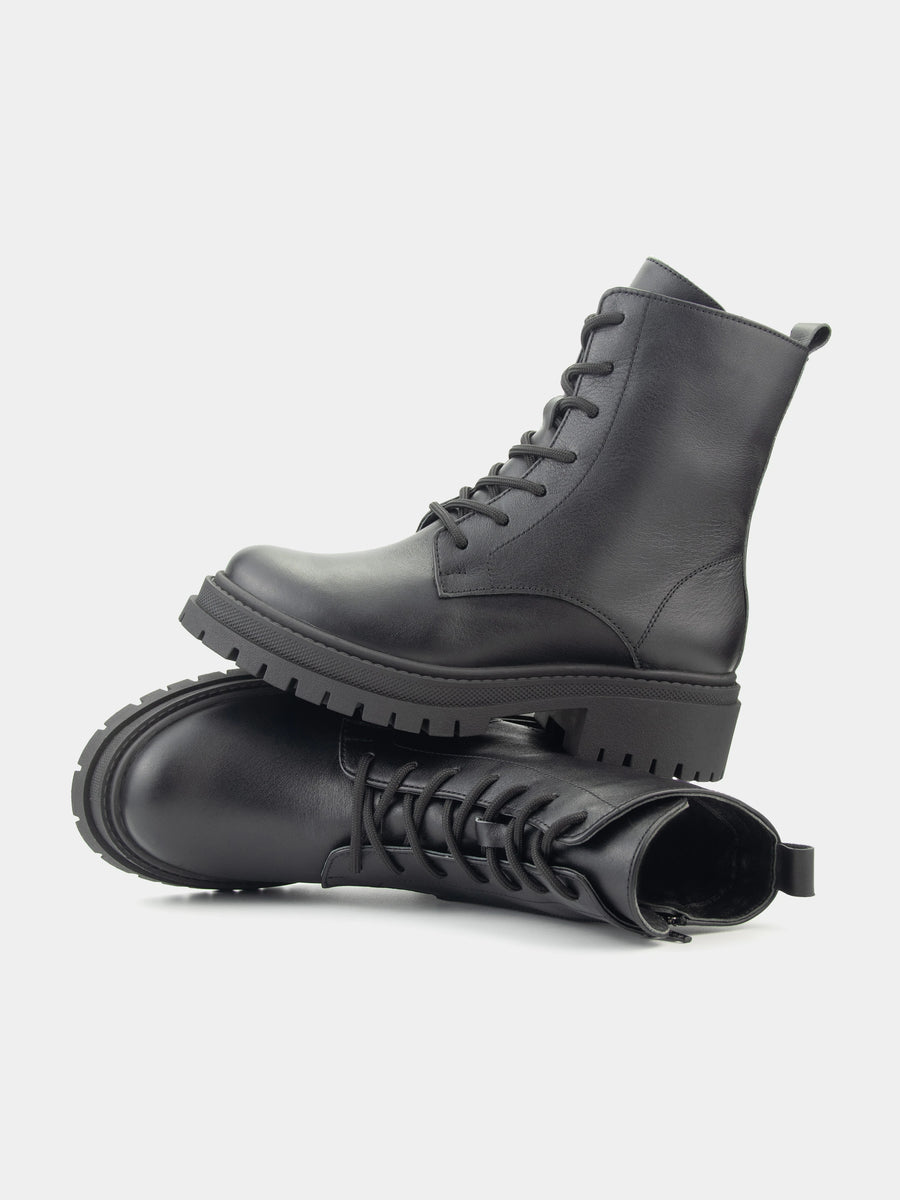 KIRA черевики чорні шкіряні на байці