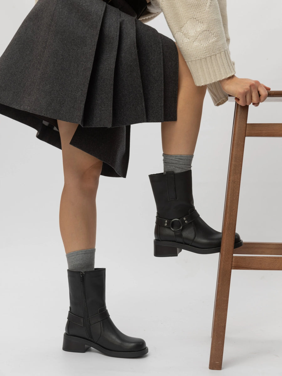 SEEMA черевики чорні шкіряні на байці