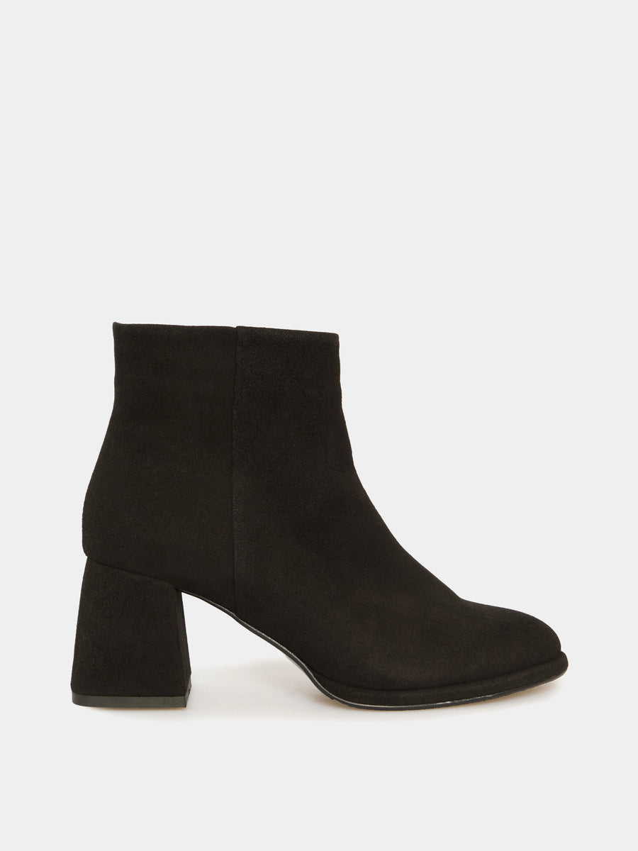 LIVIA ботильйони на підборах 5 см чорні замшеві на байці