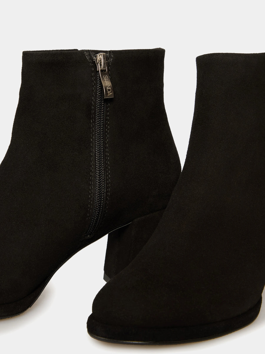 LIVIA ботильйони на підборах 5 см чорні замшеві на байці