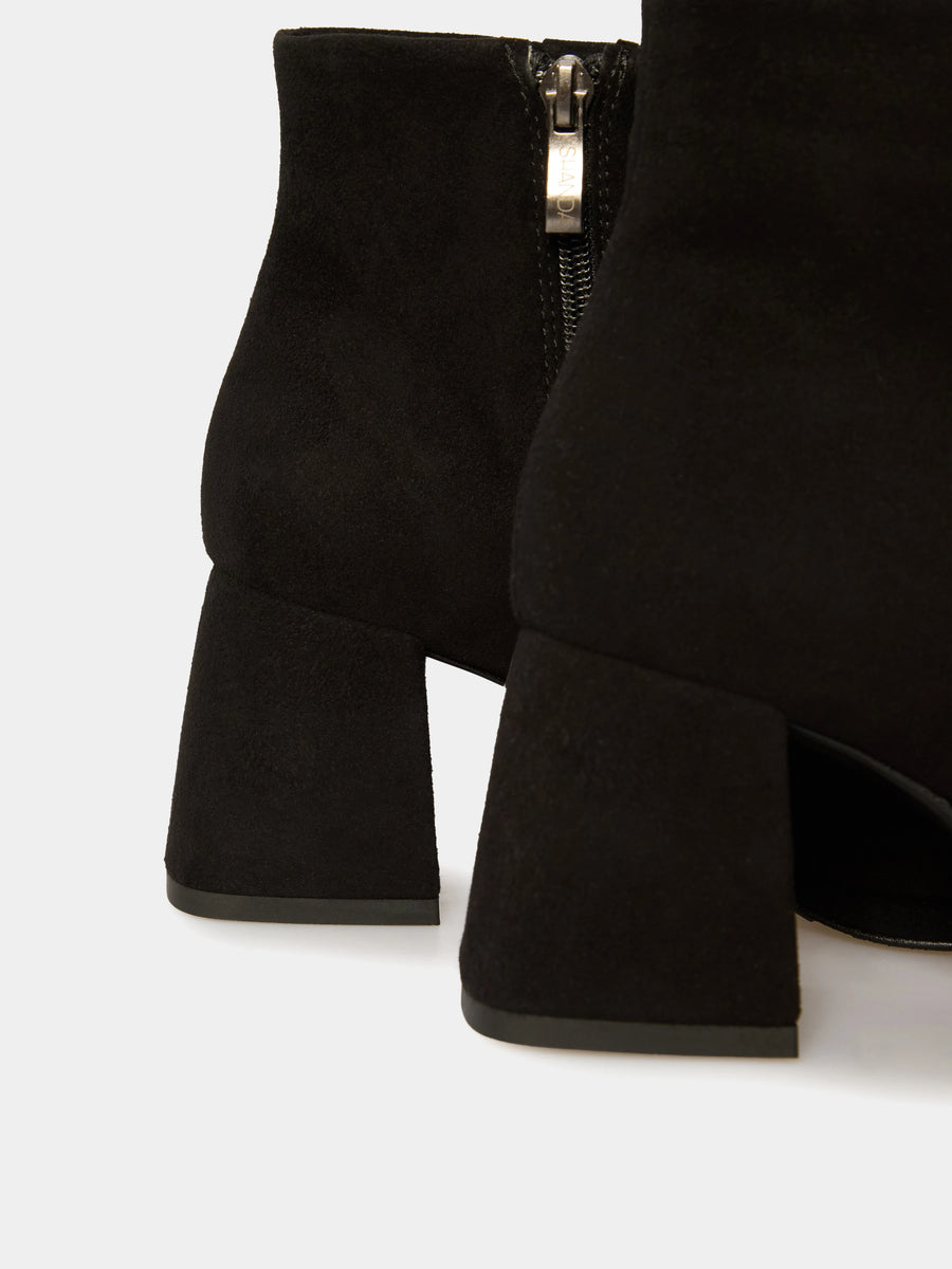 LIVIA ботильйони на підборах 5 см чорні замшеві на байці