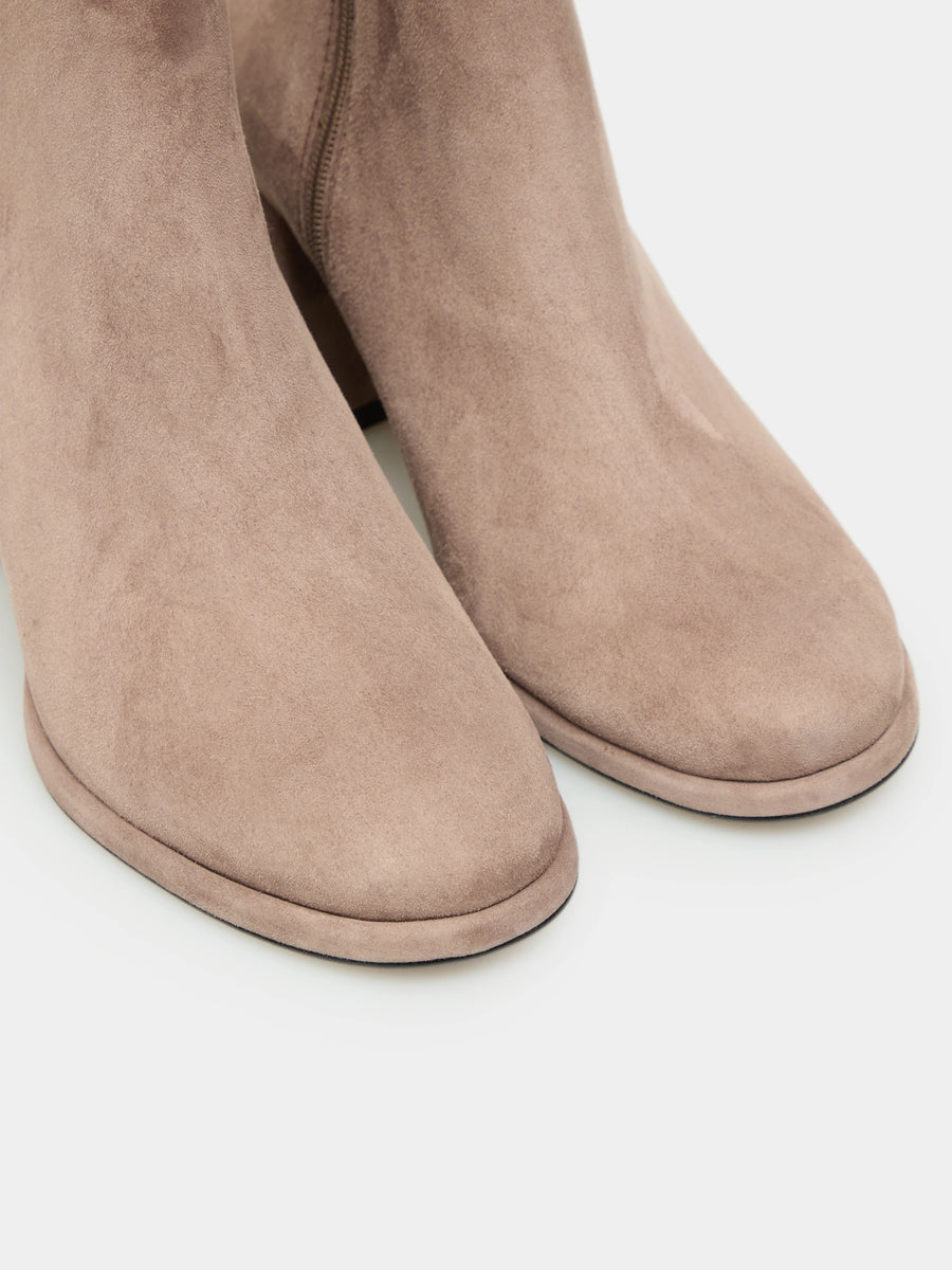 LIVIA ботильйони на підборах 5 см бежеві замшеві на байці