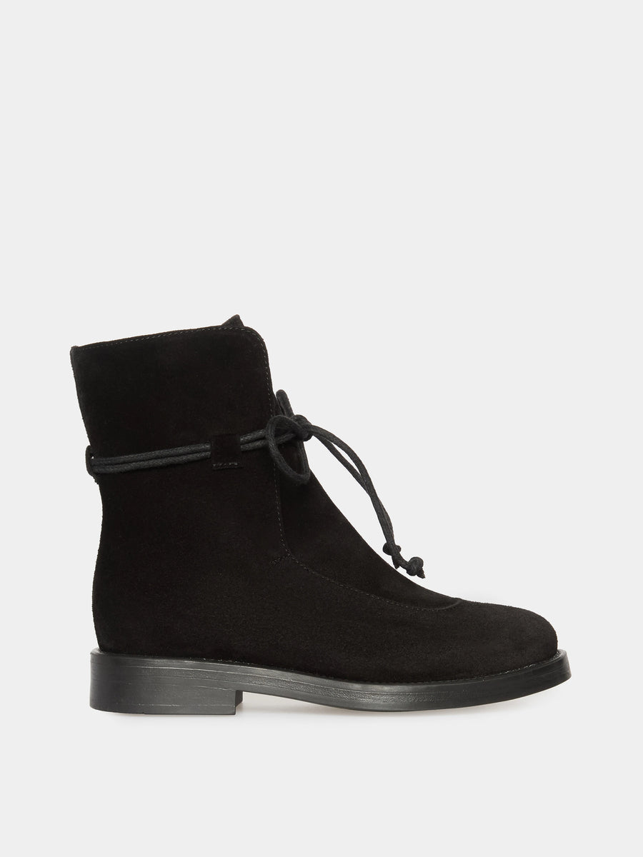 ROMA черевики на шнурівці чорні замшеві на байці