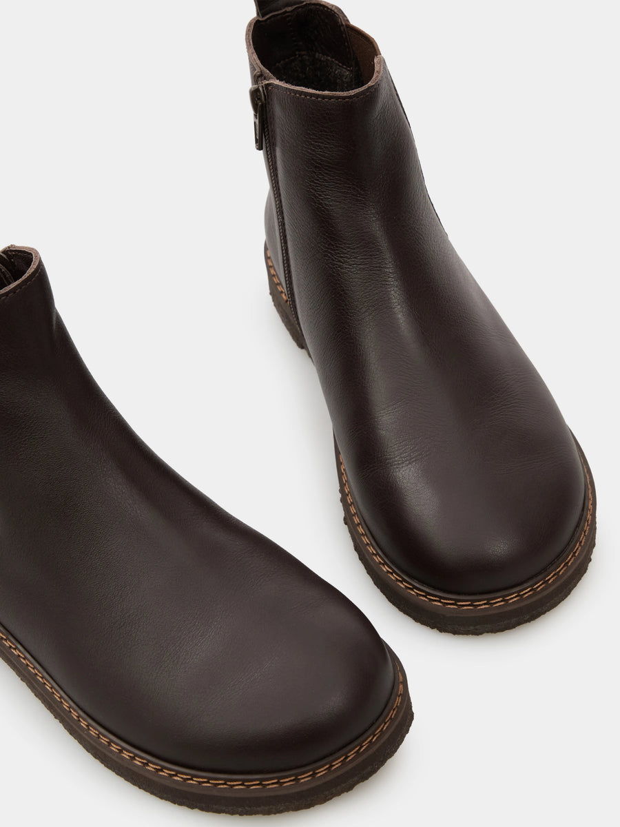 SEMPE черевики челсі анатомічної форми коричневі шкіряні на байці