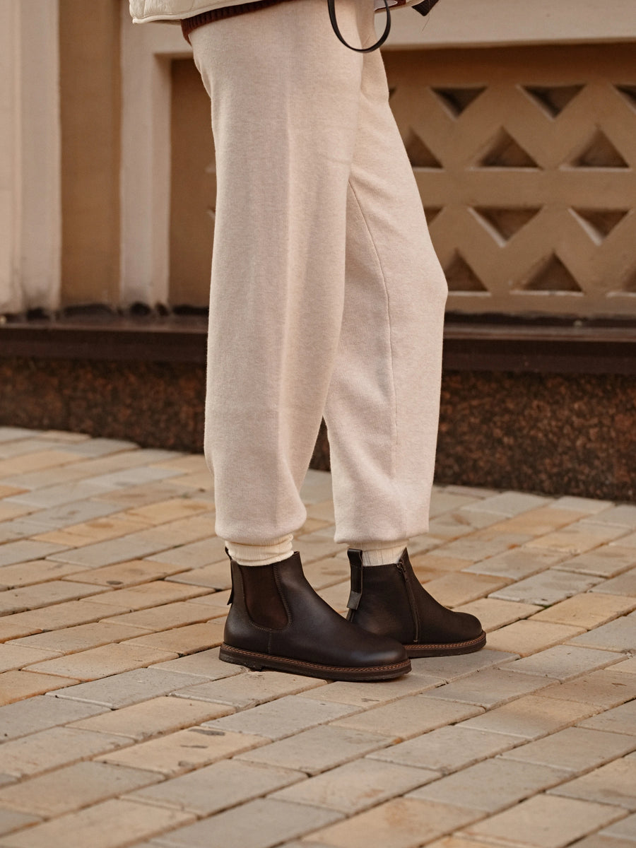 SEMPE черевики челсі анатомічної форми коричневі шкіряні на байці