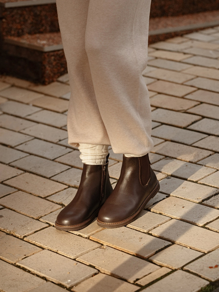 SEMPE черевики челсі анатомічної форми коричневі шкіряні на байці