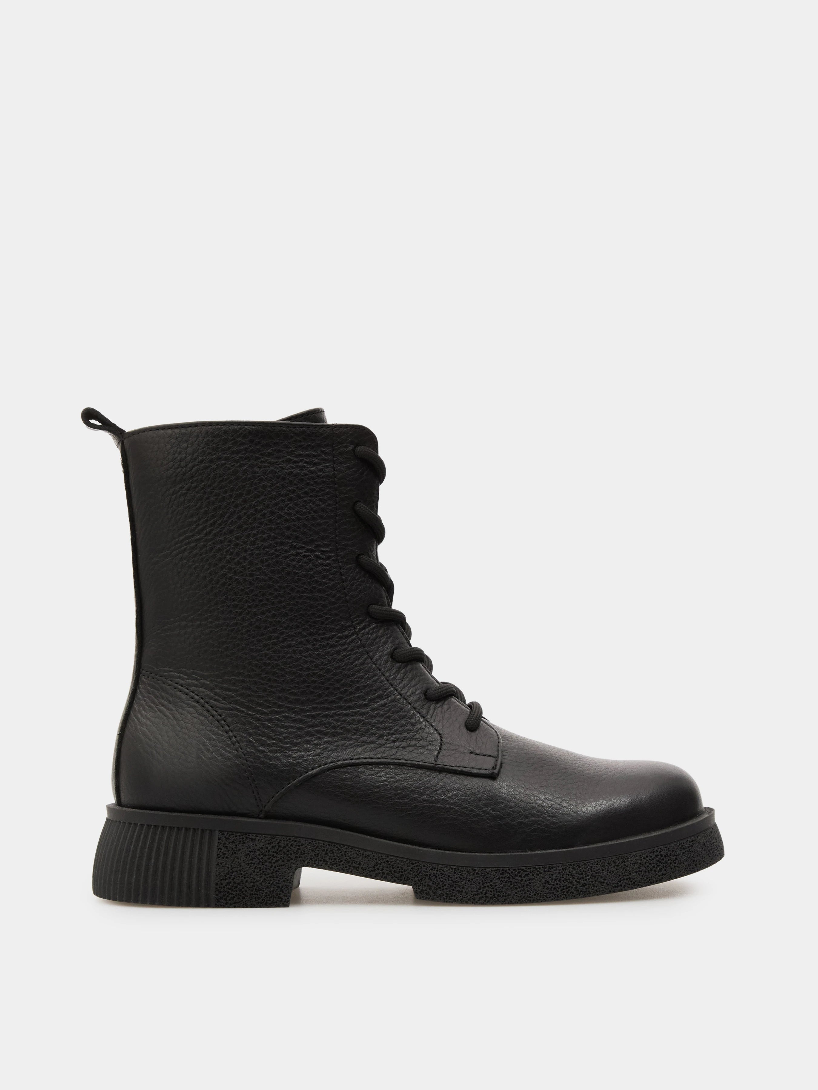 KIRA черевики чорні шкіряні на байці