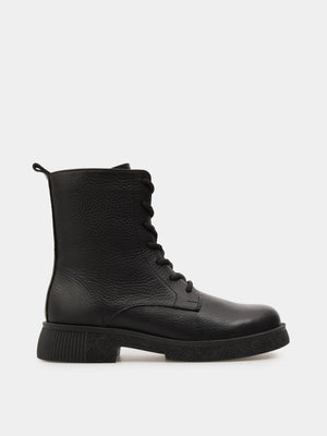 KIRA черевики чорні шкіряні на байці