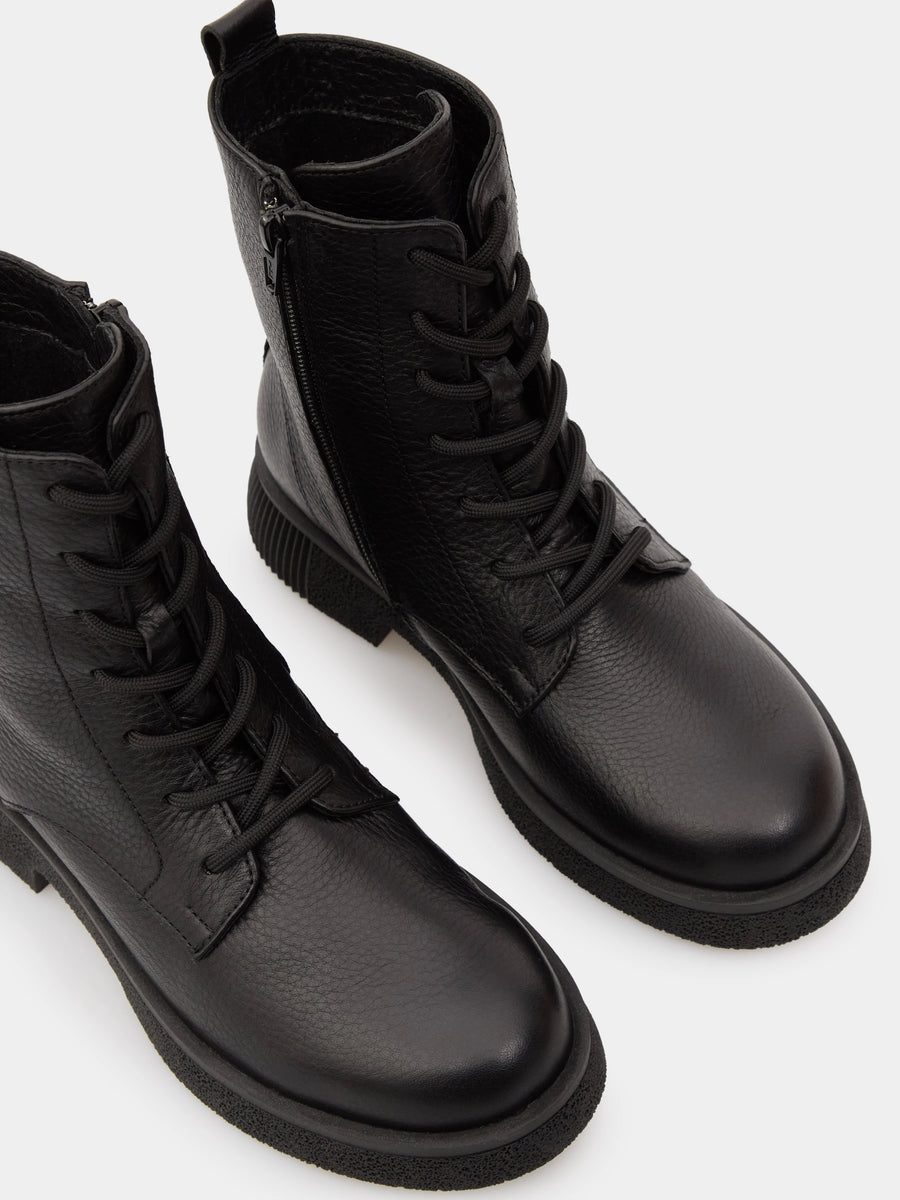 KIRA черевики чорні шкіряні на байці