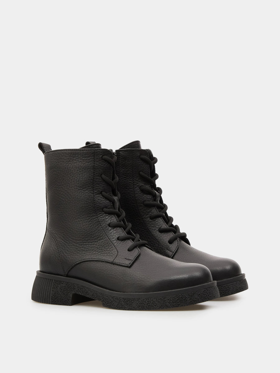 KIRA черевики чорні шкіряні на байці