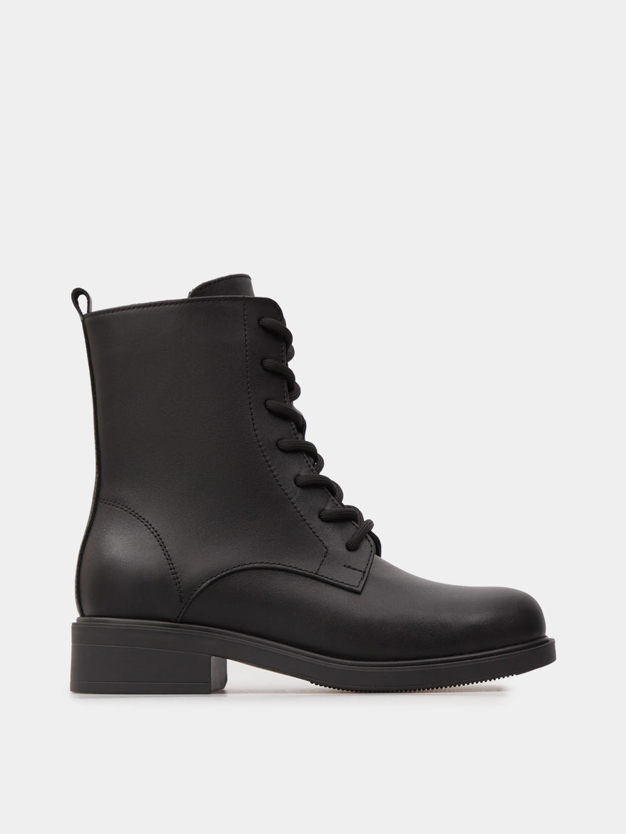 KIRA черевики чорні шкіряні на байці