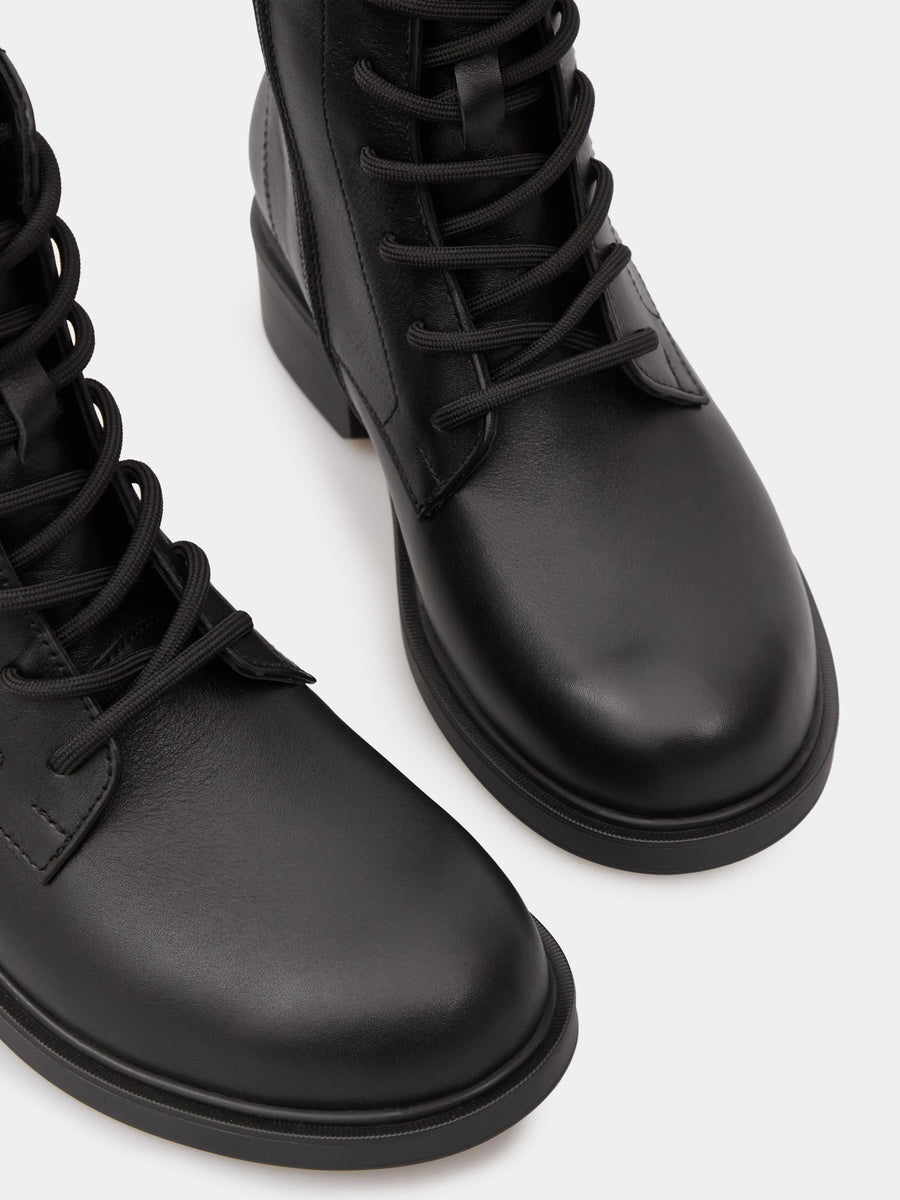 KIRA черевики чорні шкіряні на байці