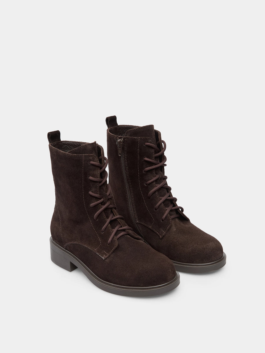 KIRA черевики шоколадні замшеві на байці