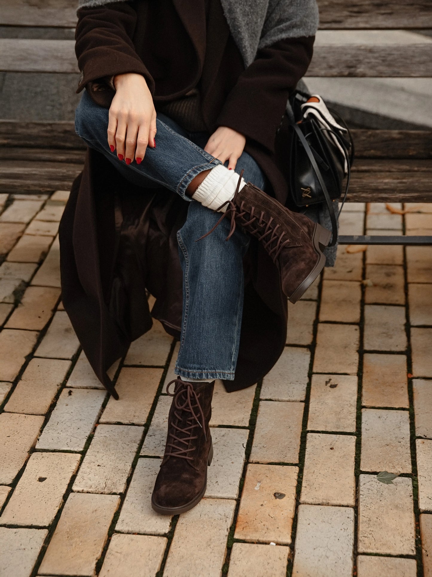 KIRA черевики шоколадні замшеві на байці