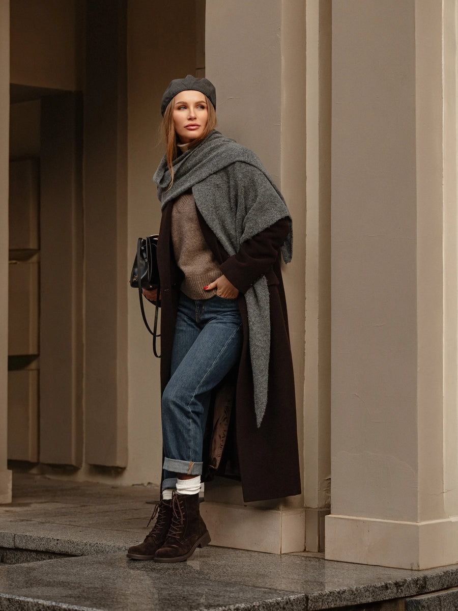 KIRA черевики шоколадні замшеві на байці