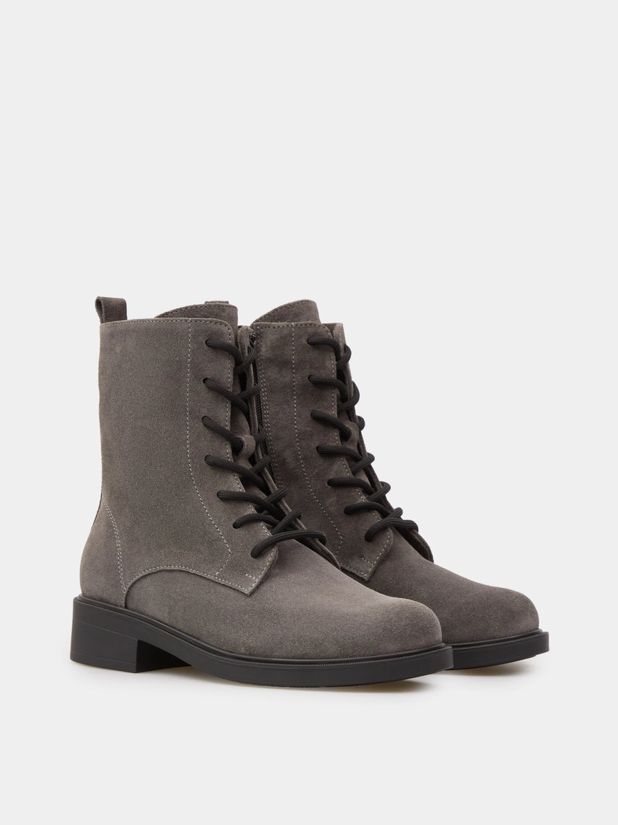 KIRA черевики сірі замшеві на байці