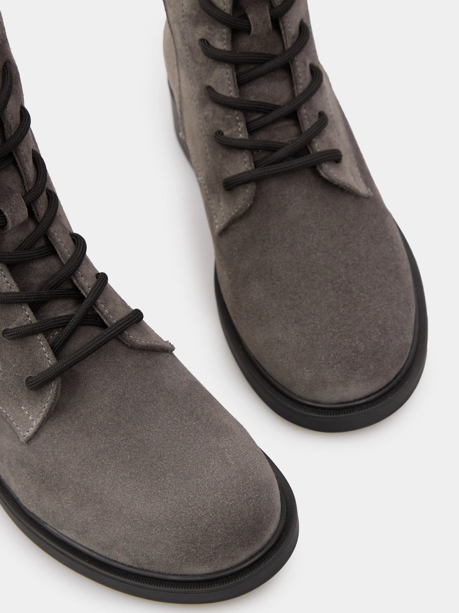 KIRA черевики сірі замшеві на байці