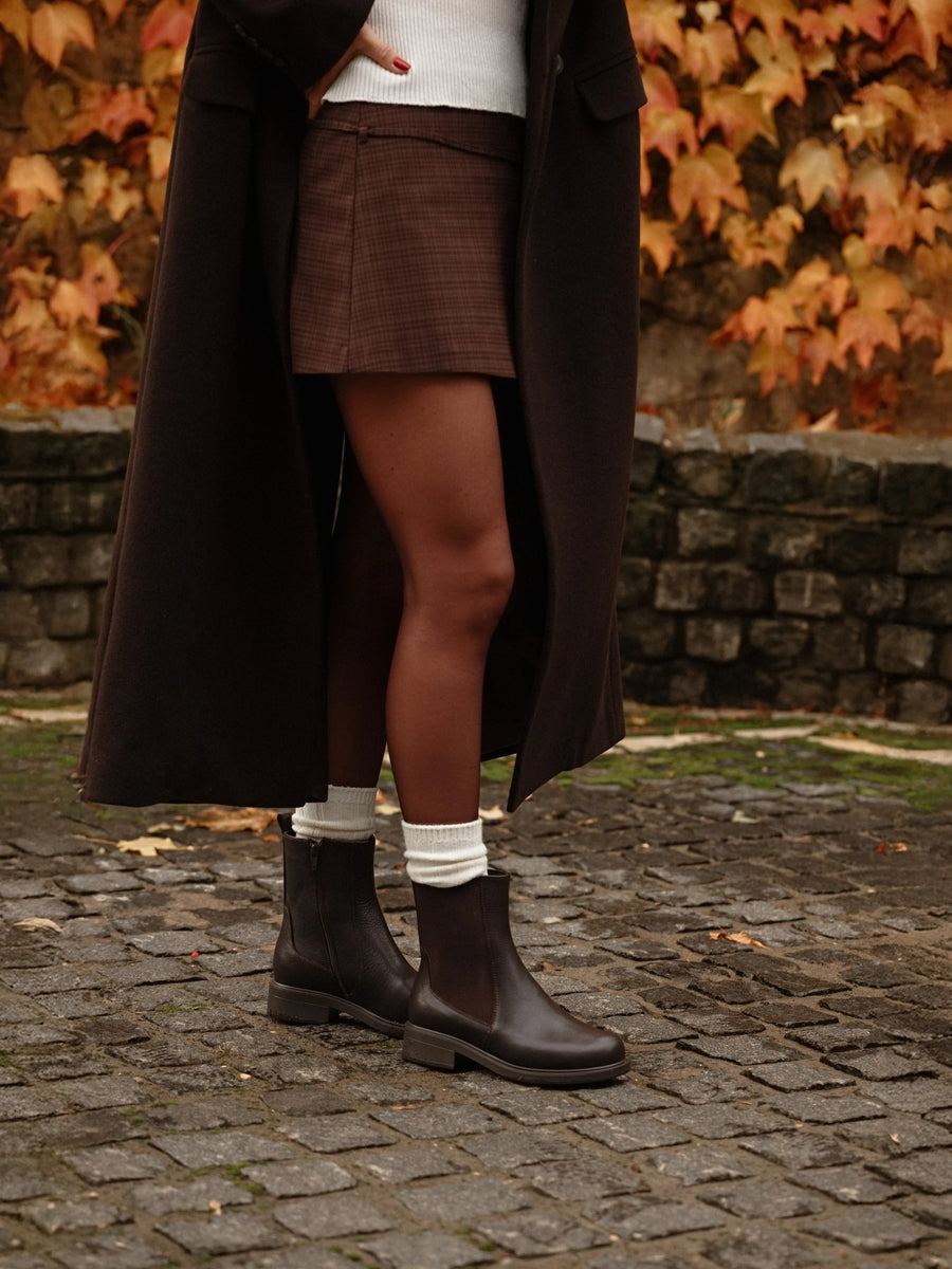 MILLY черевики челсі коричневі шкіряні на байці