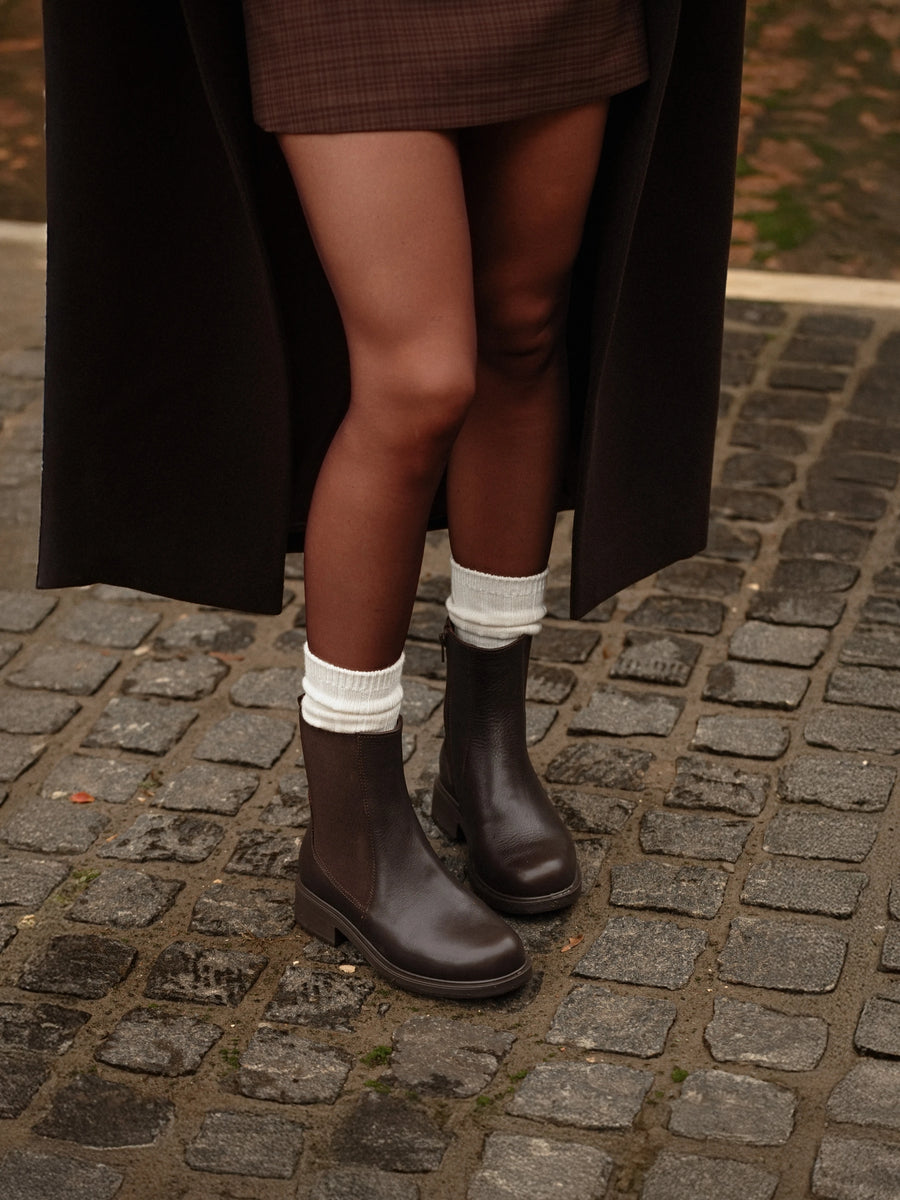 MILLY черевики челсі коричневі шкіряні на байці