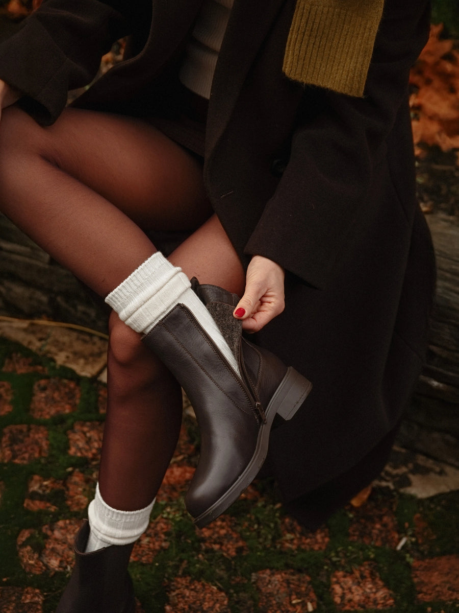 MILLY черевики челсі коричневі шкіряні на байці