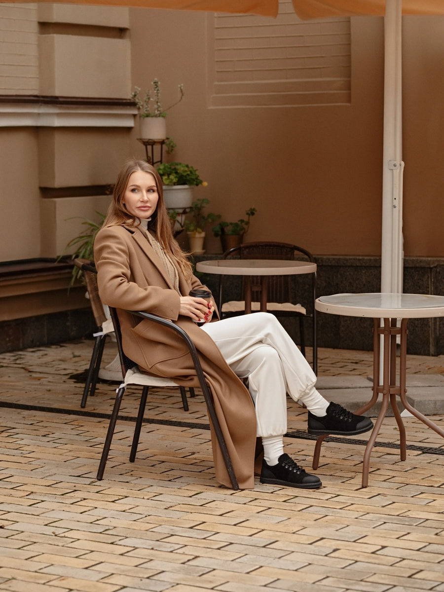 TIA напівчеревики анатомічної форми чорні нубукові на байці