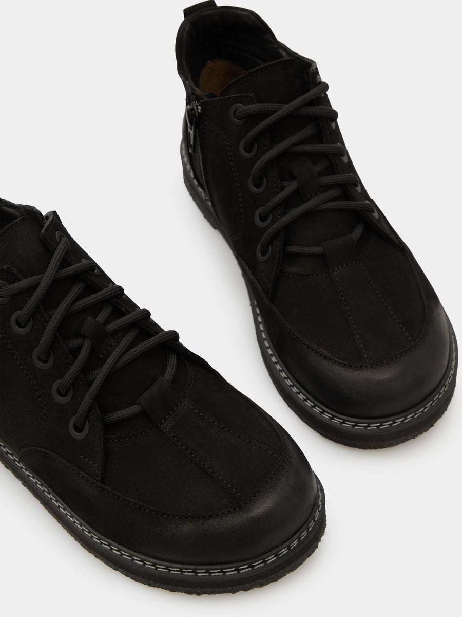 REY напівчеревики анатомічної форми чорні нубукові на байці