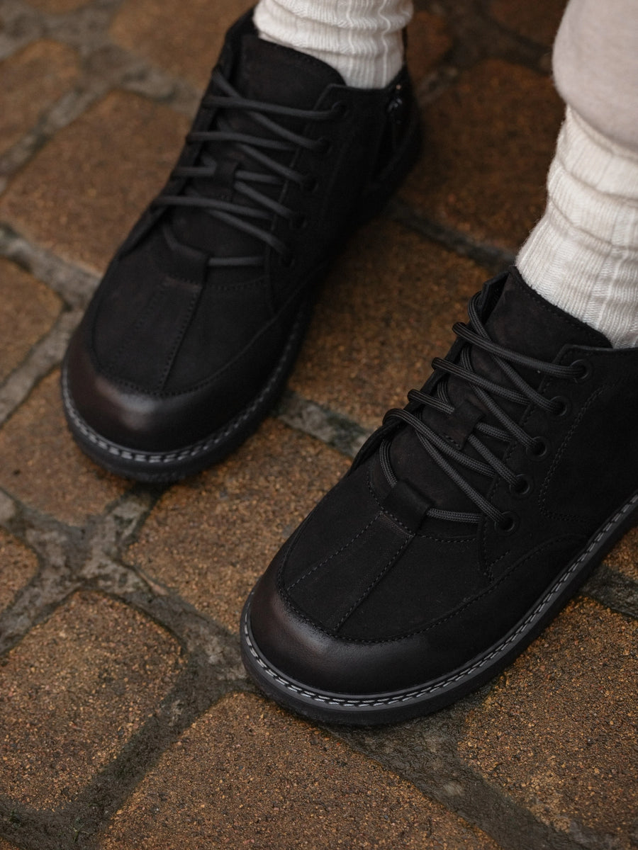 REY напівчеревики анатомічної форми чорні нубукові на байці