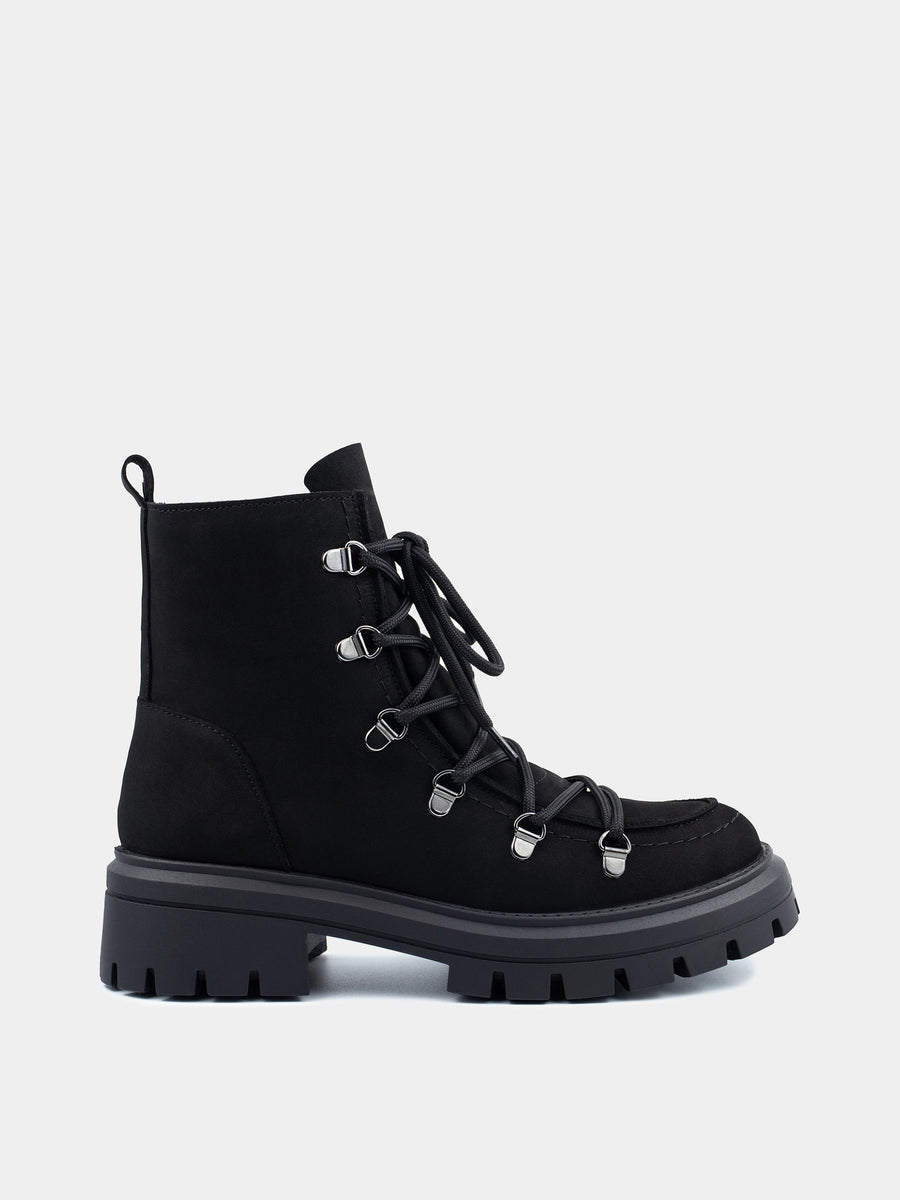 ADELE черевики чорні нубукові на хутрі