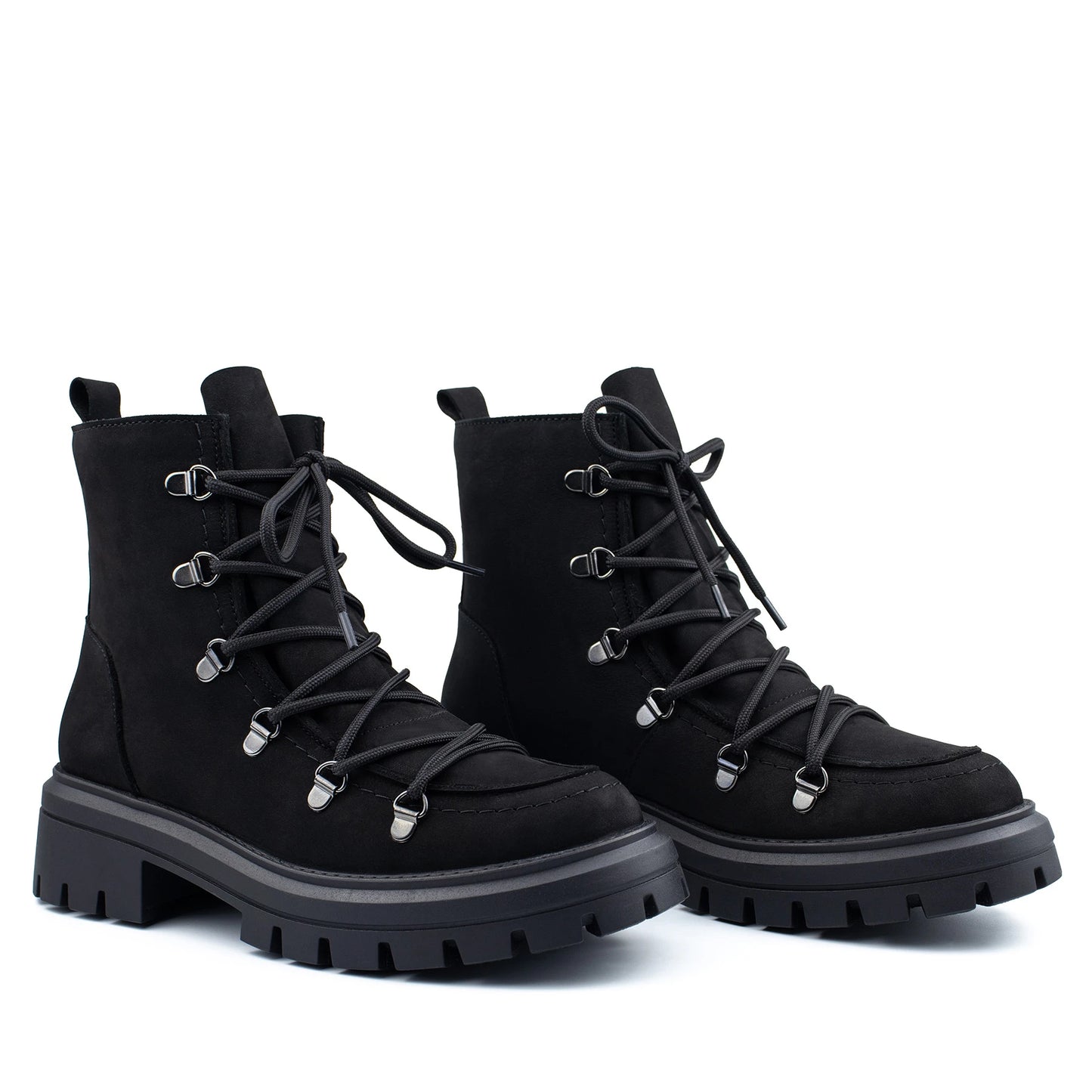 ADELE черевики чорні нубукові на хутрі