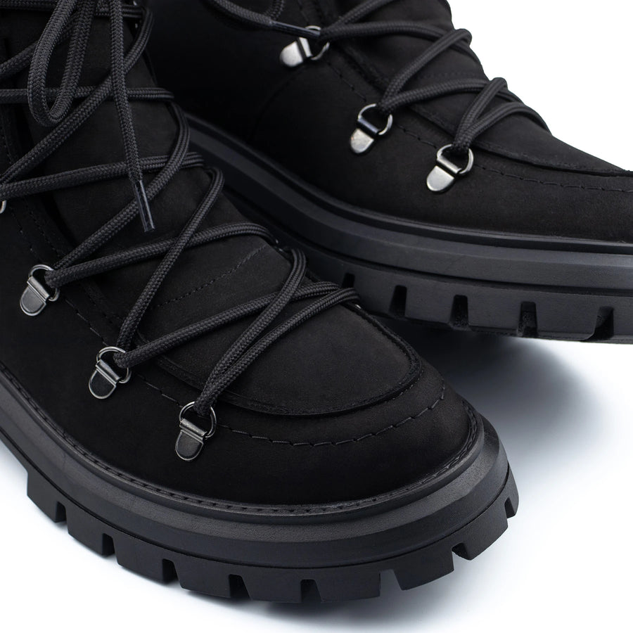 ADELE черевики чорні нубукові на хутрі