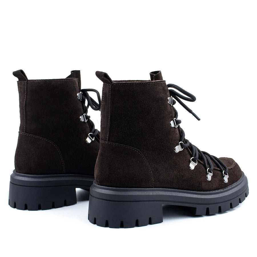 ADELE черевики темно-коричневі замшеві на хутрі