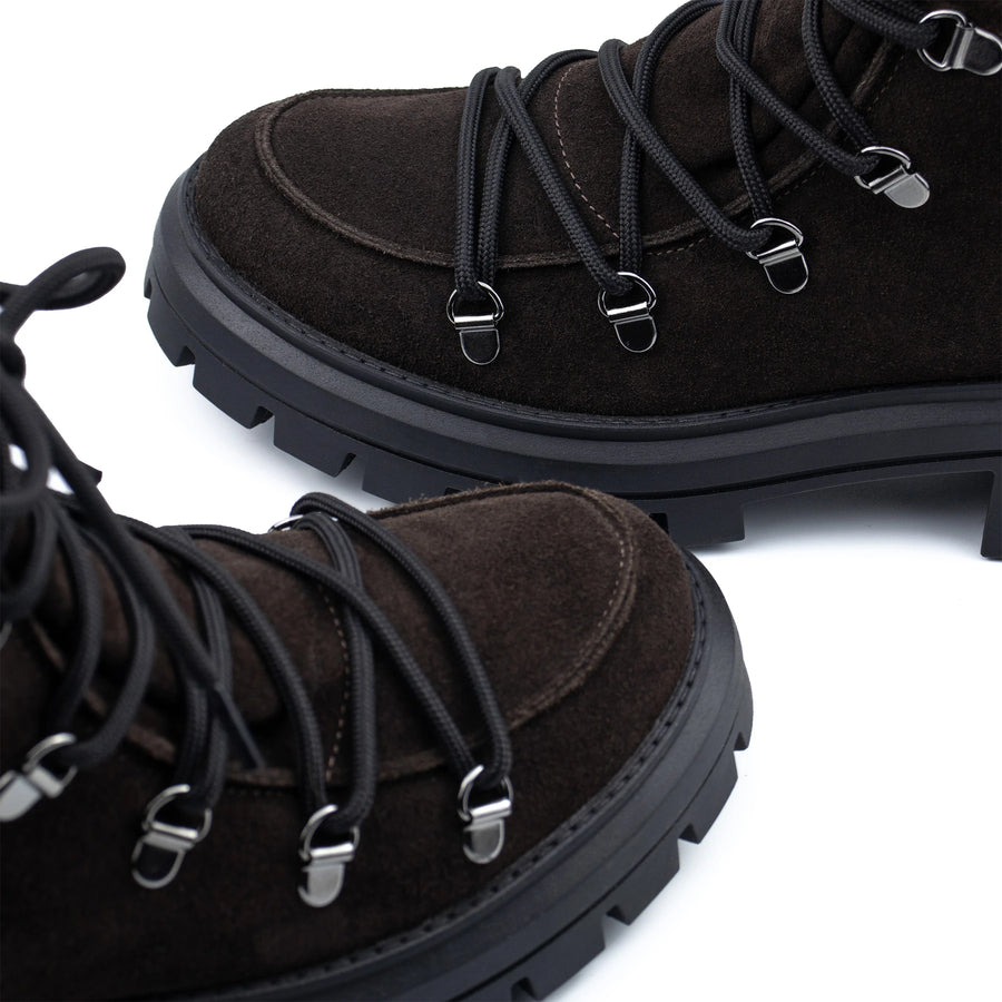 ADELE черевики темно-коричневі замшеві на хутрі