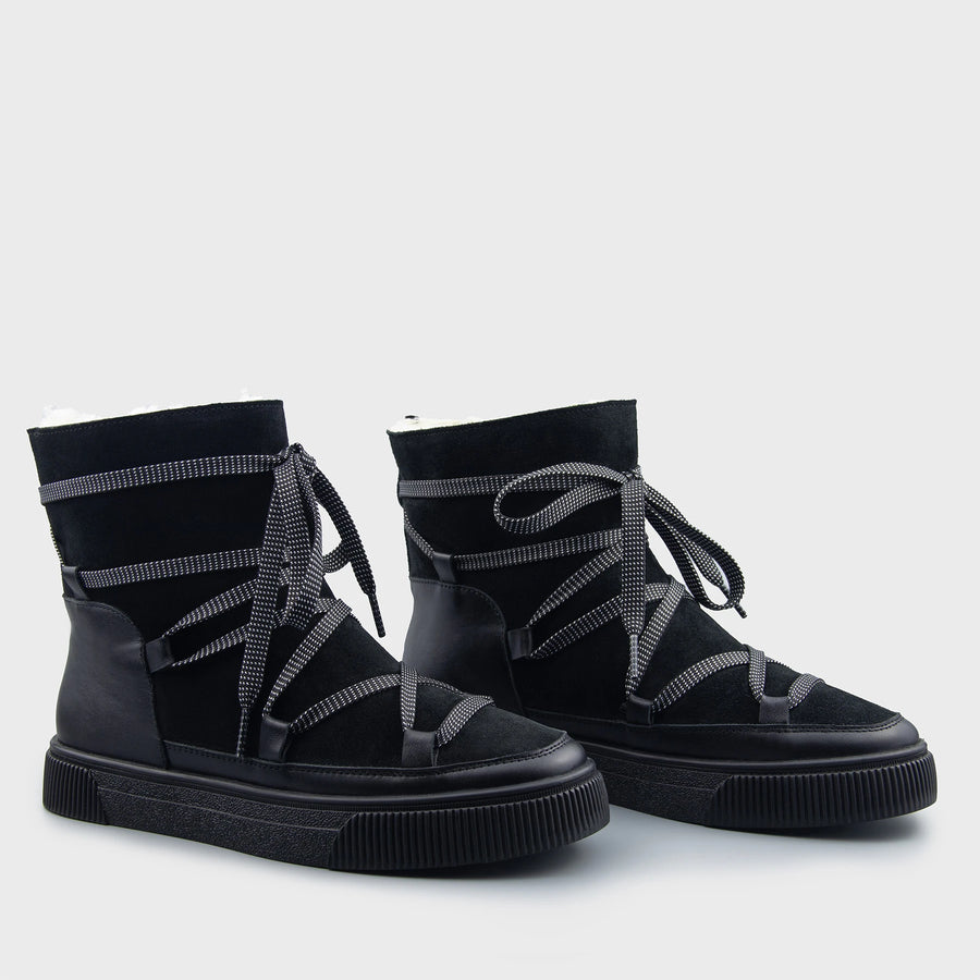 URSYLA черевики чорні замшеві на вовні