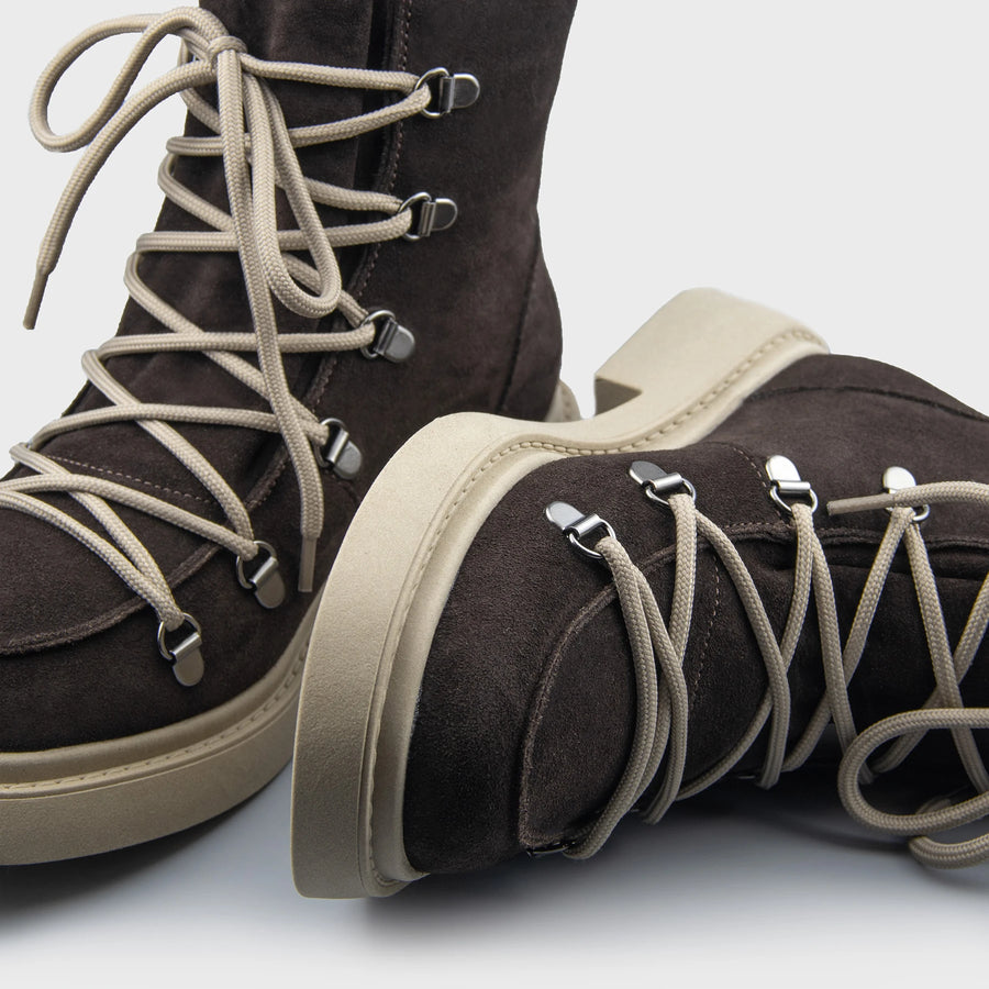 ADELE черевики темно-коричневі замшеві на вовні