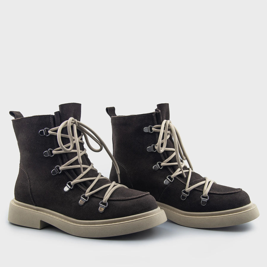 ADELE черевики темно-коричневі замшеві на вовні