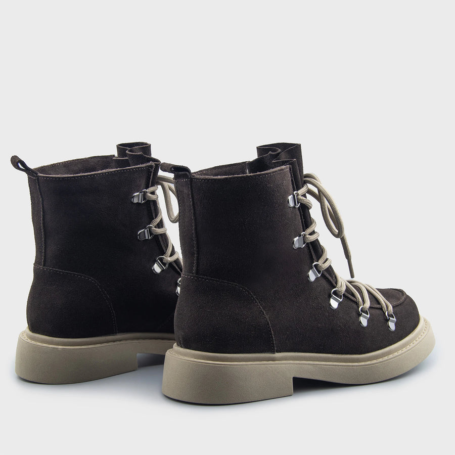 ADELE черевики темно-коричневі замшеві на вовні