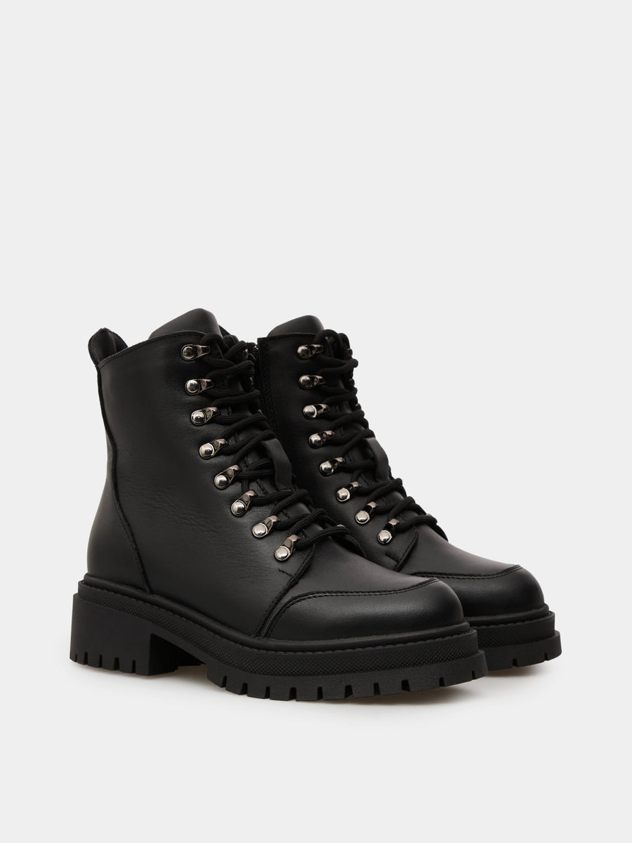 RAIN черевики чорні шкіряні на вовні