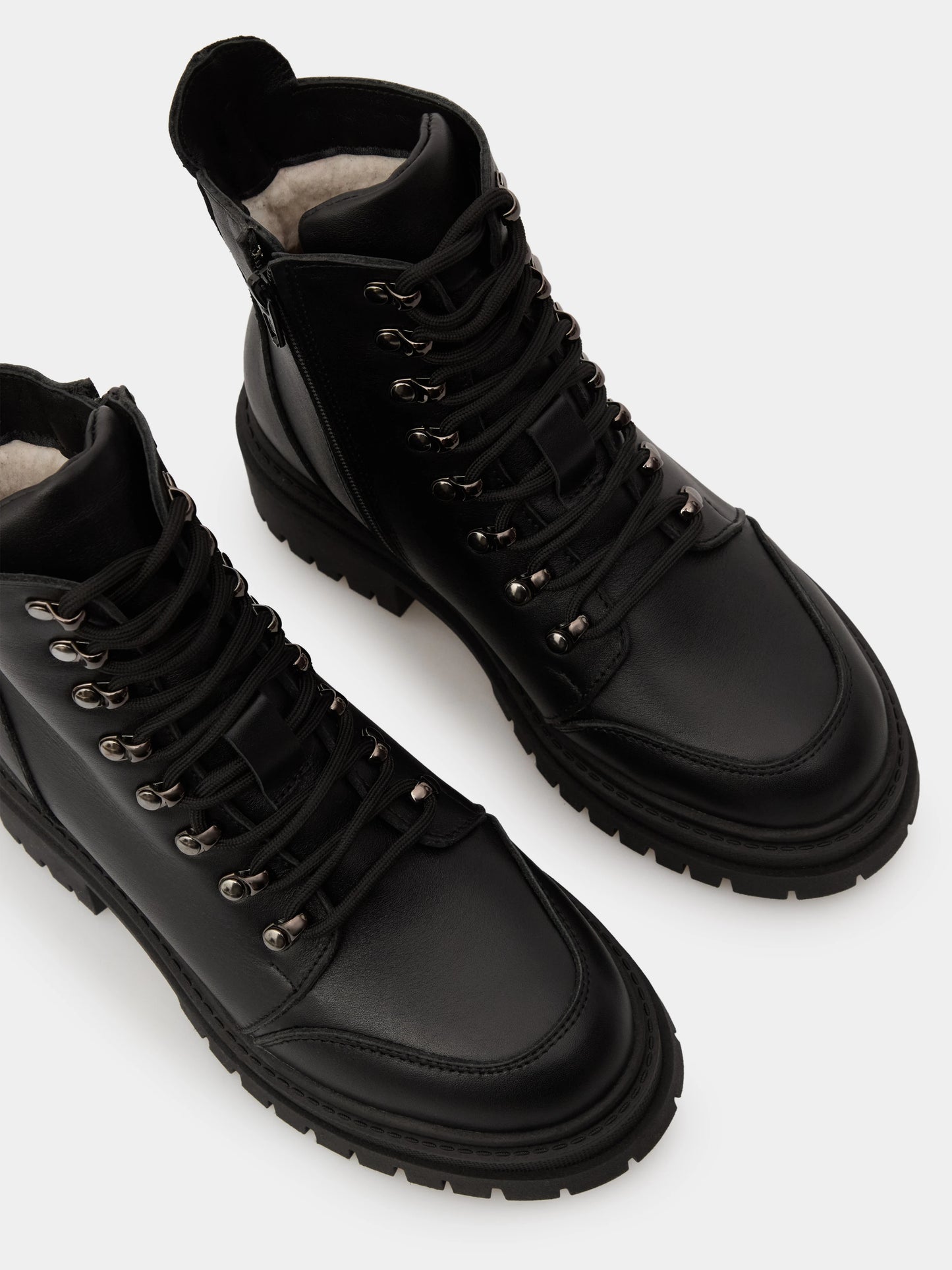 RAIN черевики чорні шкіряні на вовні