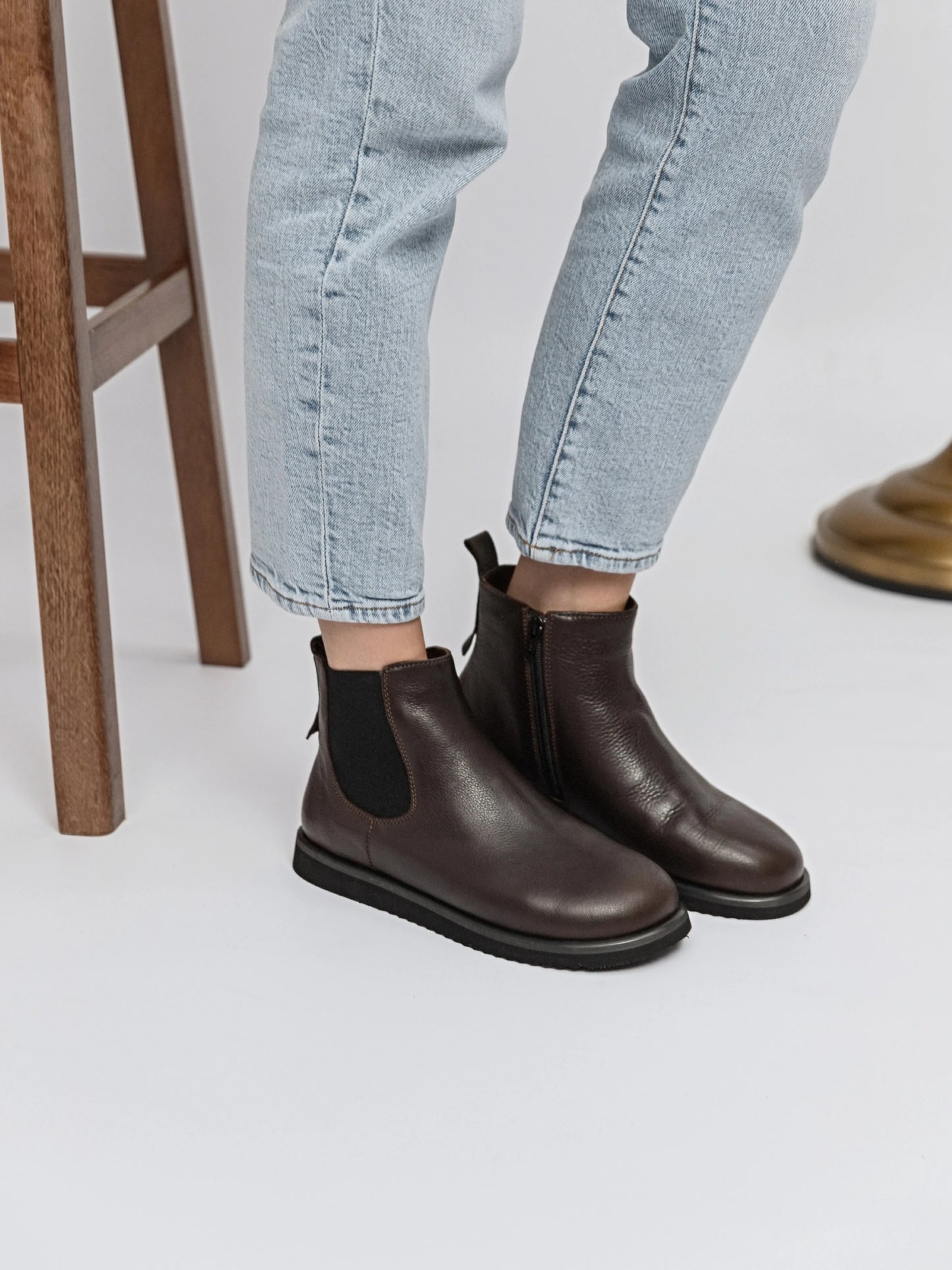 SEMPE черевики шоколадні шкіряні анатомічної форми