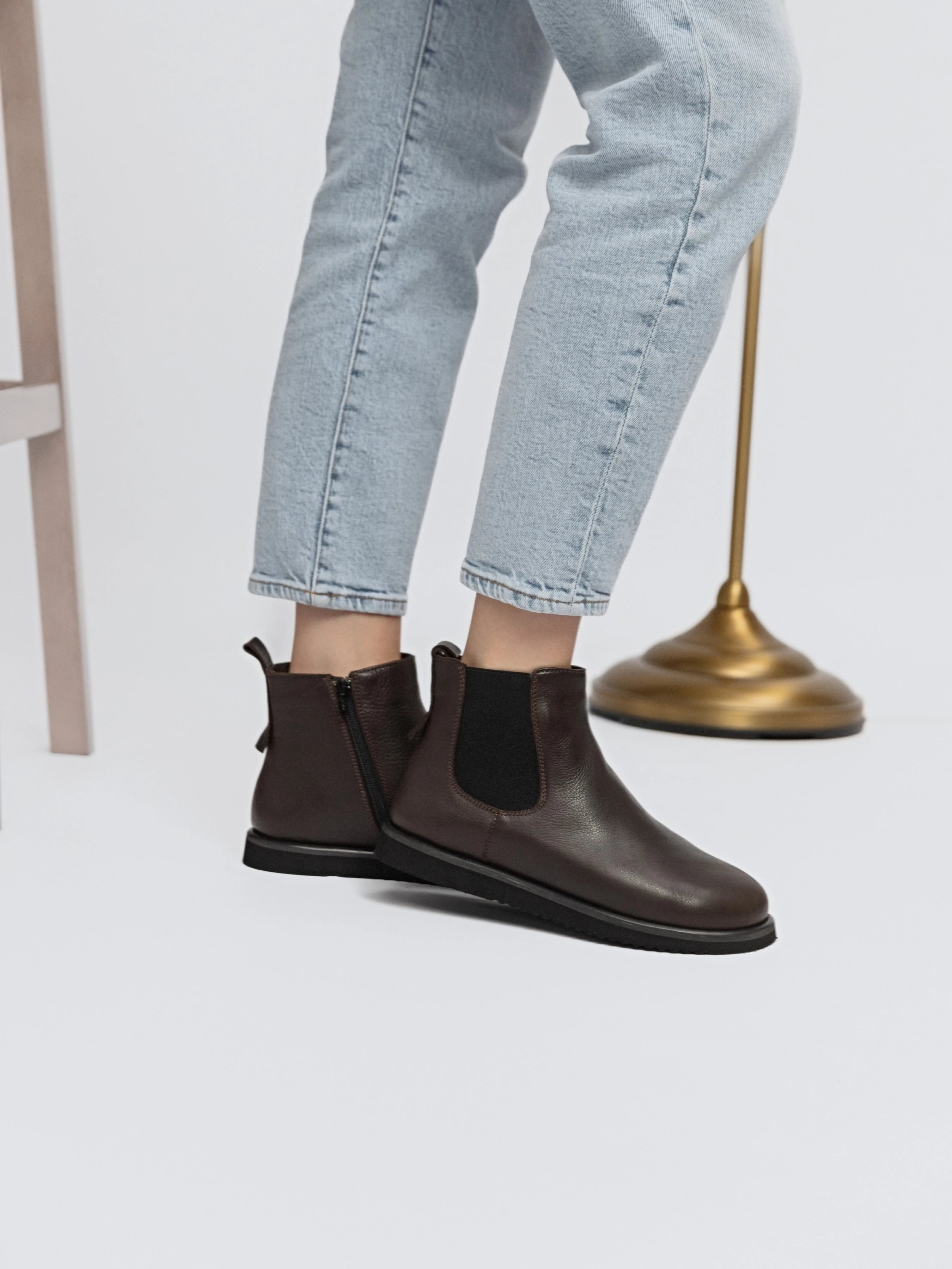 SEMPE черевики шоколадні шкіряні анатомічної форми