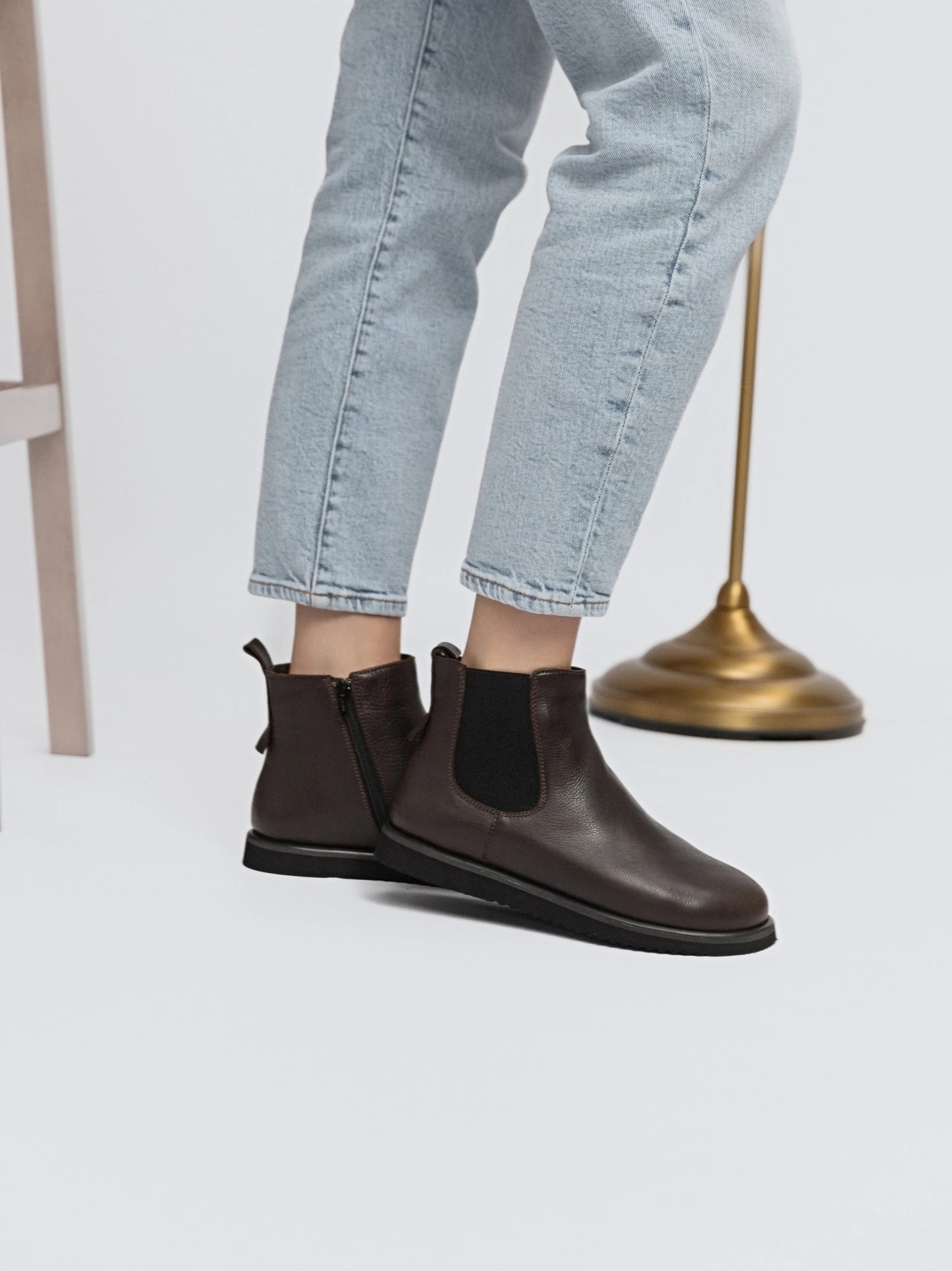 SEMPE черевики шоколадні шкіряні анатомічної форми