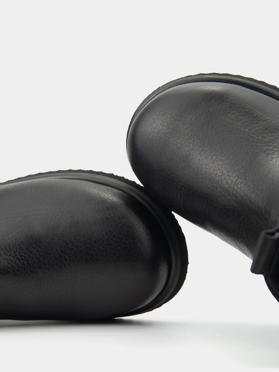 MERAN черевики чорні шкіряні анатомічної форми на вовні